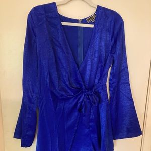 Royal blue satin romper
